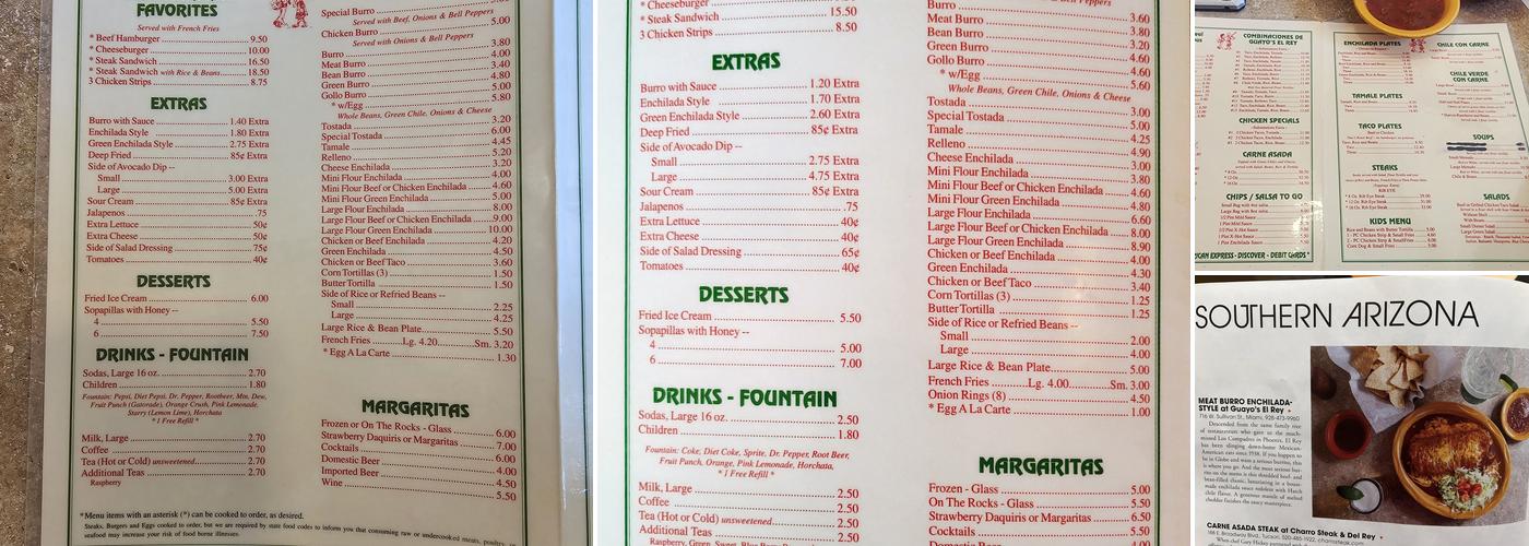 Guayo's El Rey Menu