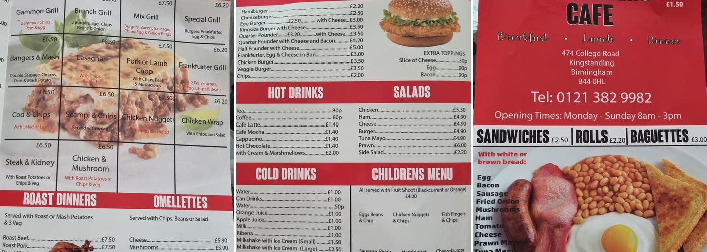 Goodfillers Cafe Menu