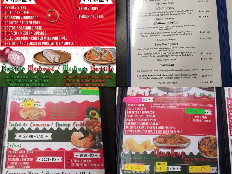 Taqueria Don Gonzalo Menu