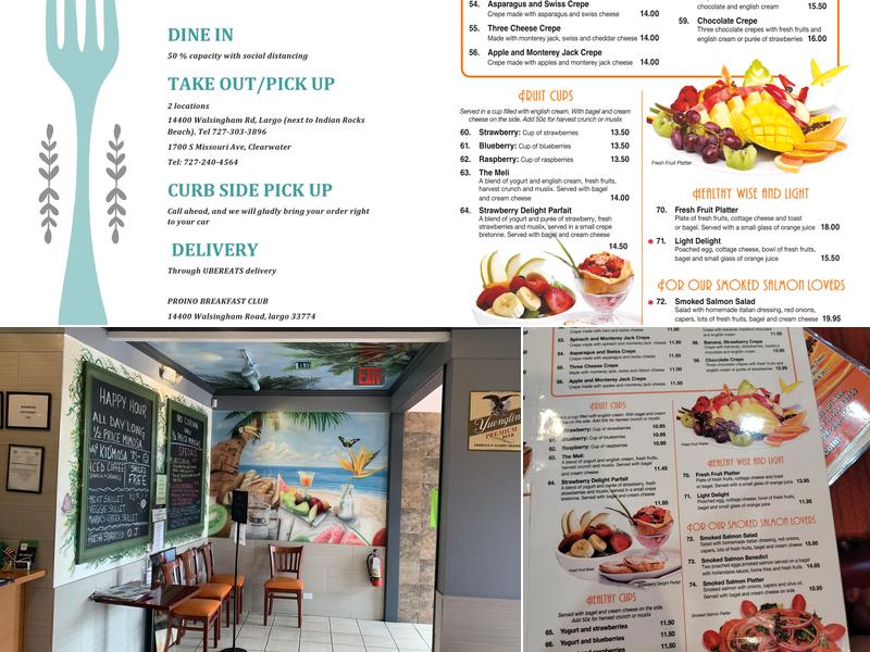 Proino Breakfast Club Menu