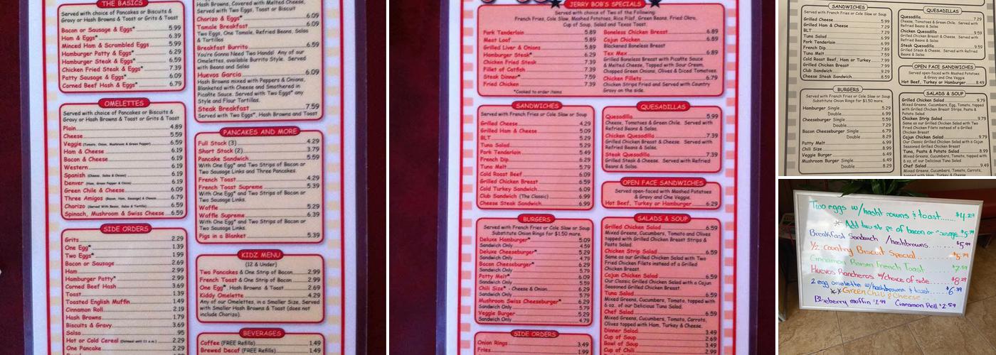 Jerry Bob's Menu