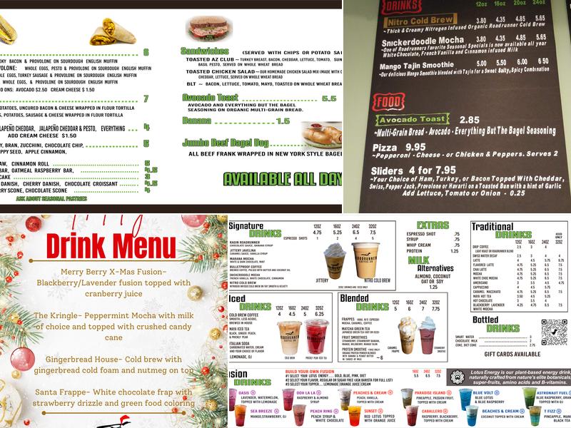 Roadrunner Coffee Co. Menu
