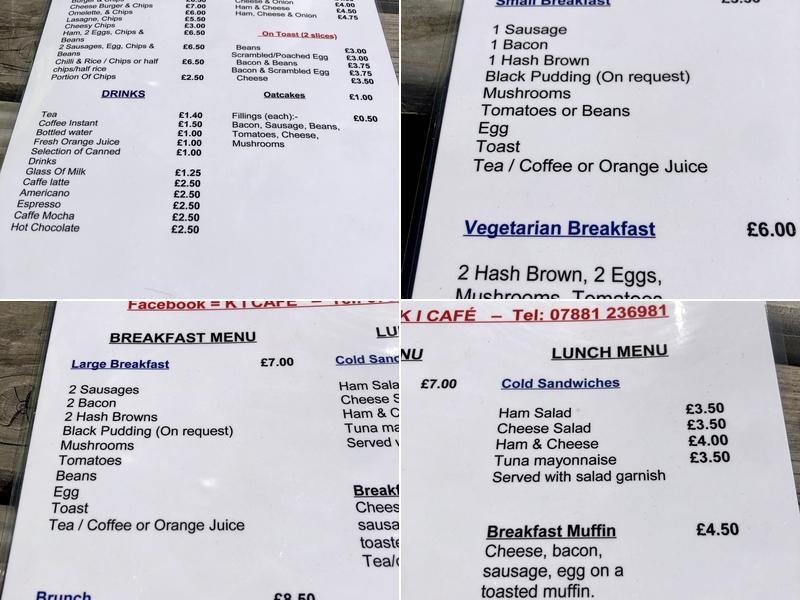 The K I Cafe Menu