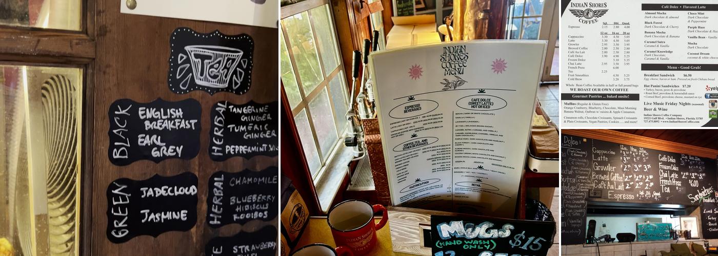 Indian Shores Coffee Menu