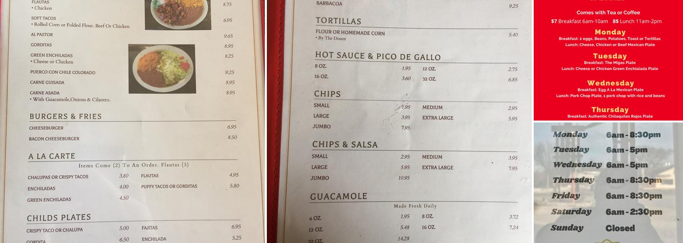 Los Jarritos / Jarros Menu