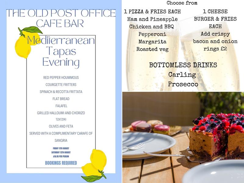 The Old Post Office Cafe Bar Menu