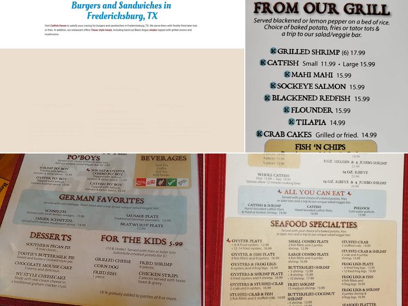 Catfish Haven Menu