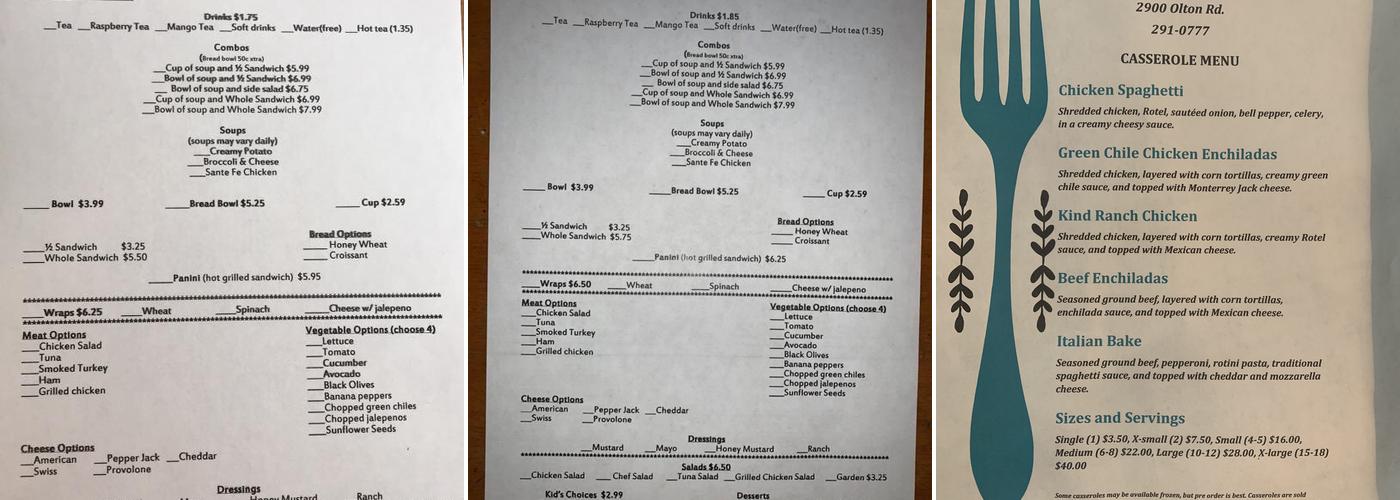 Seasons Way Tea Room Menu