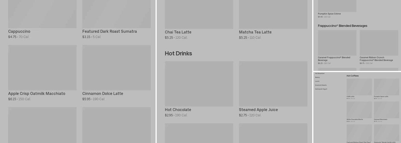 Starbucks Coffee Company Menu