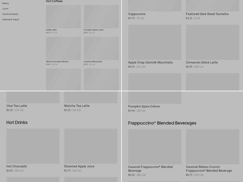 Starbucks Menu