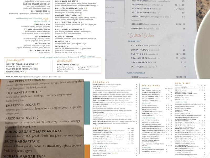 Palma Kitchen + Tap Menu