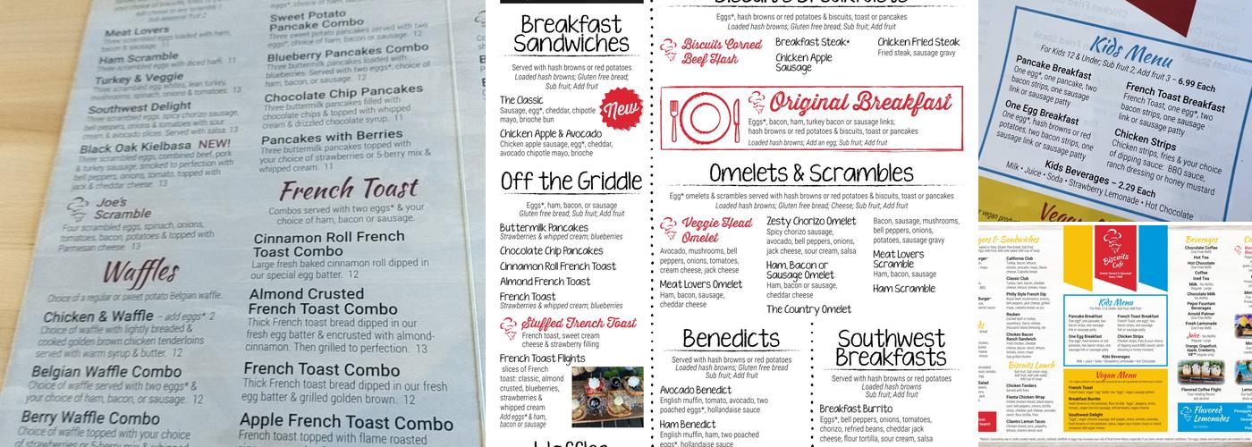 Biscuits Cafe Menu