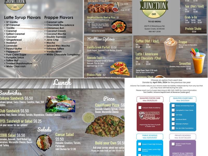 QC Junction Cafe Menu