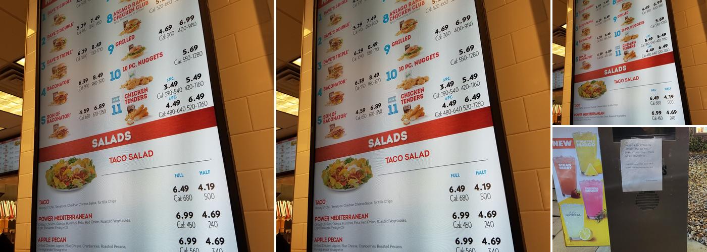 Wendy's Menu