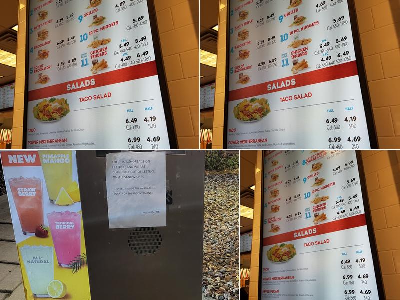 Wendy's Menu