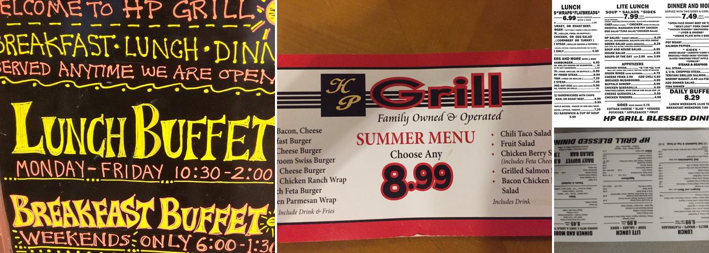 H P Grill Menu