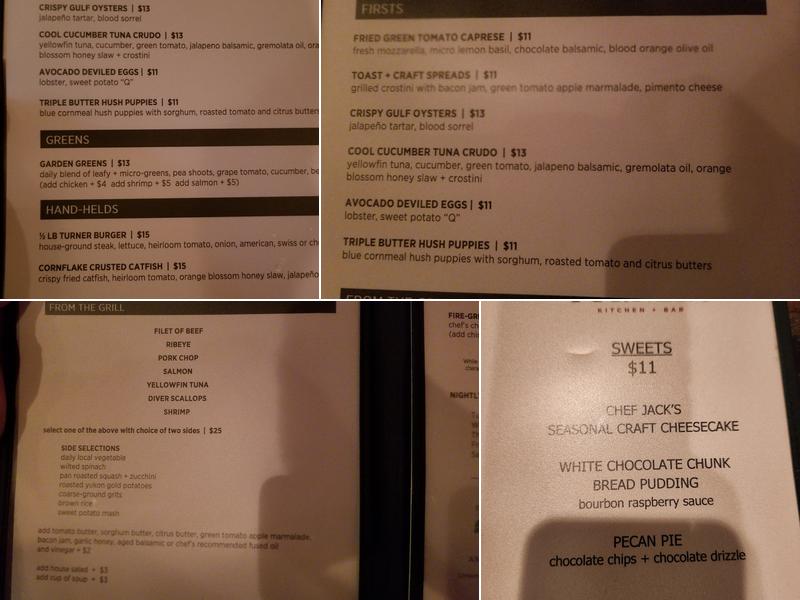 Turners Kitchen + Bar Menu