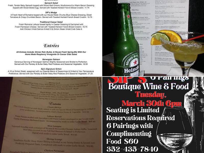 Sip Restaurant & Jazz Menu