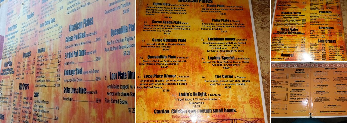 Lupe's Cafe Menu