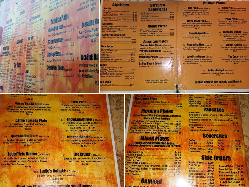Lupe's Cafe Menu