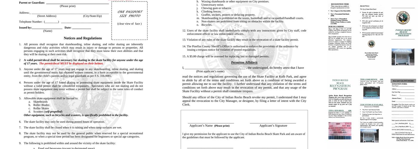 Indian Rocks Beach Nature Preserve Menu