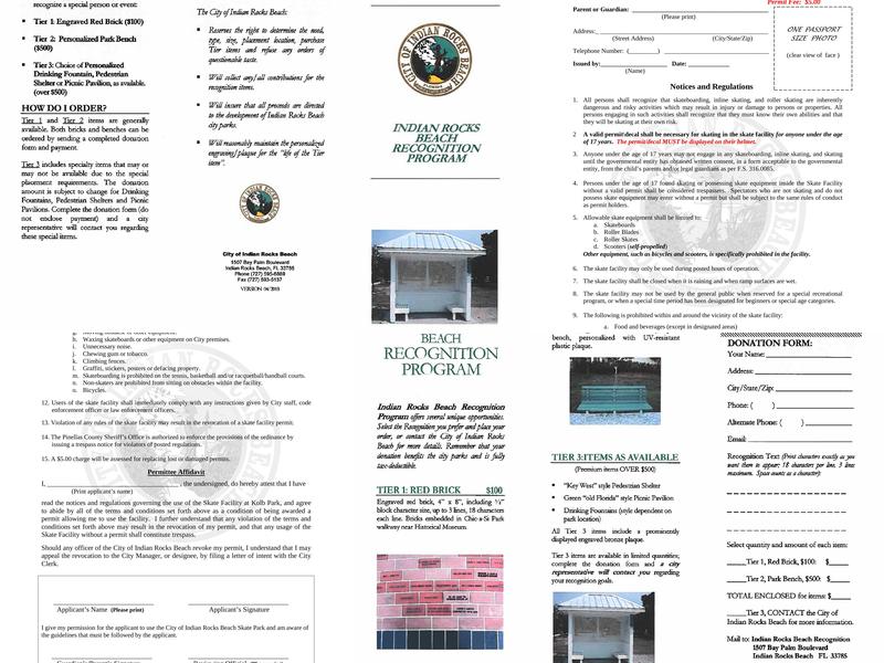 Indian Rocks Beach Nature Preserve Menu