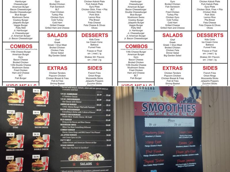 American Burgers Menu