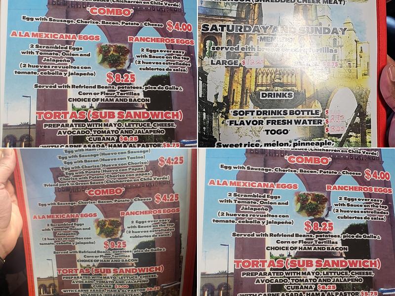 Taqueria Arandas Menu