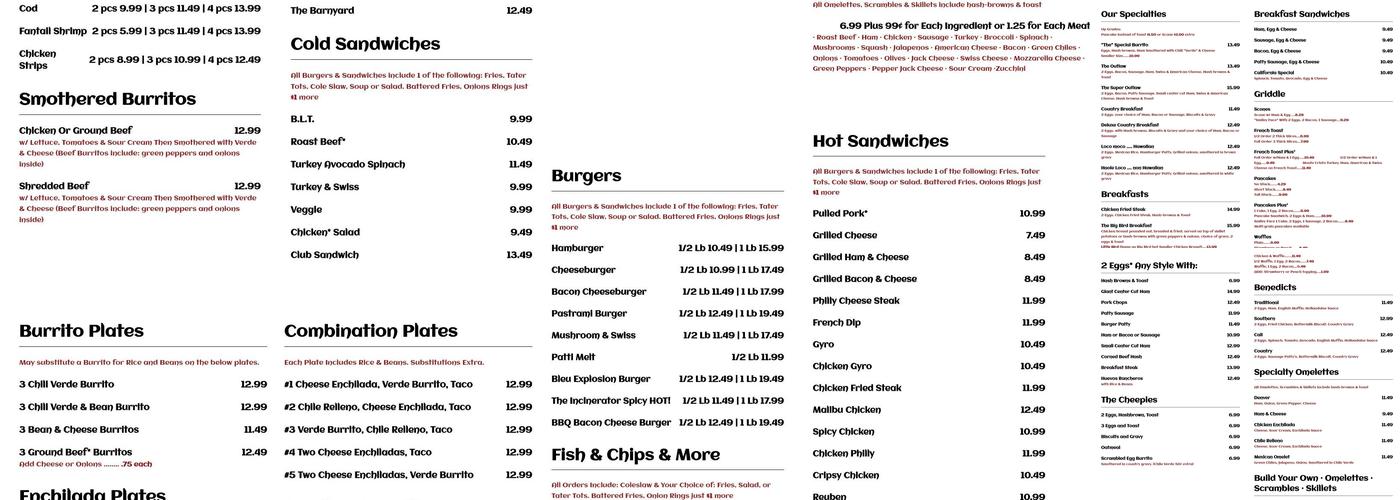Virgs Menu
