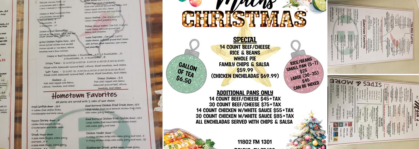 Mach's Restaurant Menu