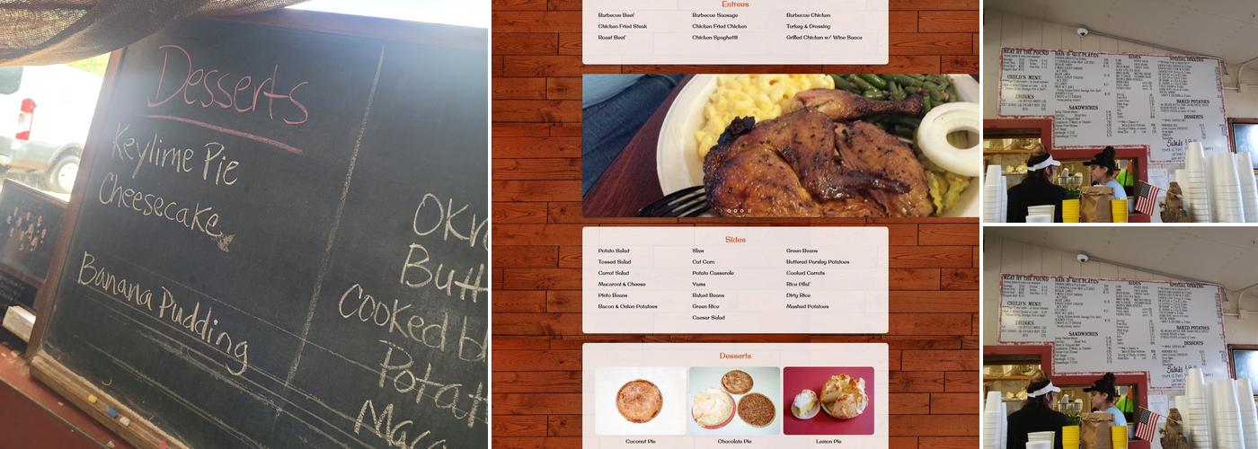Hinze's Bar-B-Que Menu