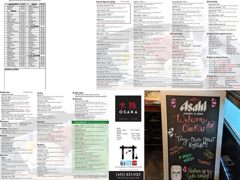 Osaka Menu