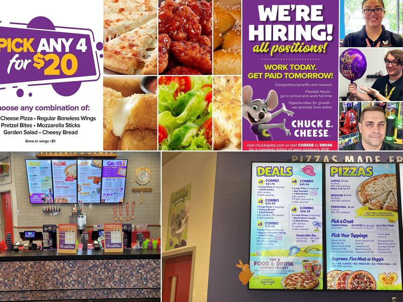Chuck E. Cheese Menu
