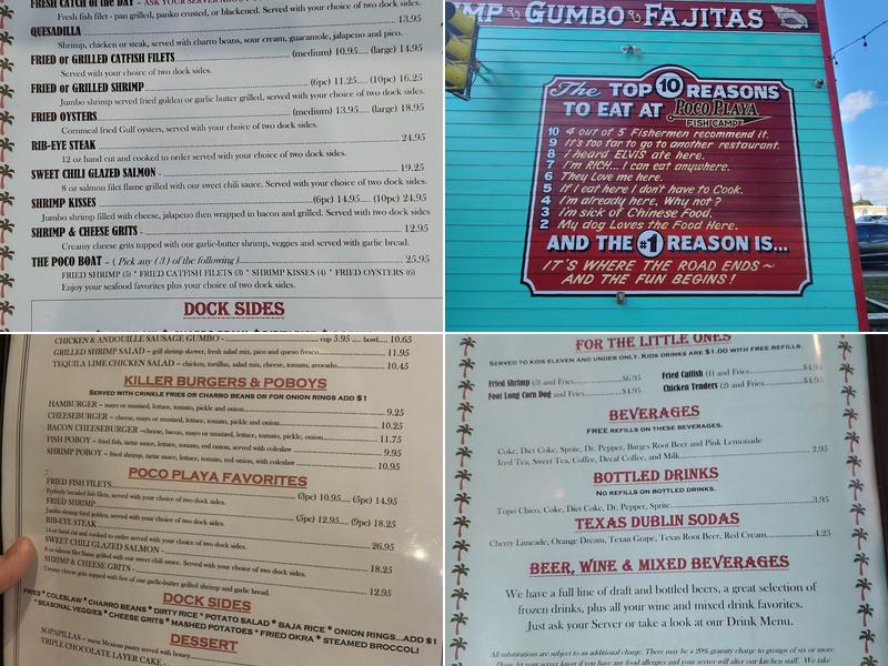 Poco Playa Fish Camp Menu