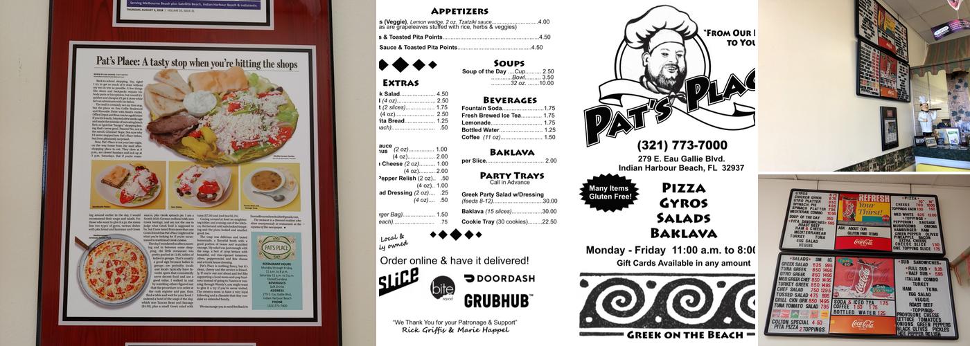 Pat's Place Menu