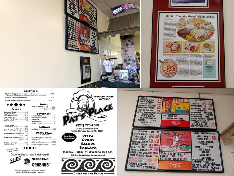 Pat's Place Menu