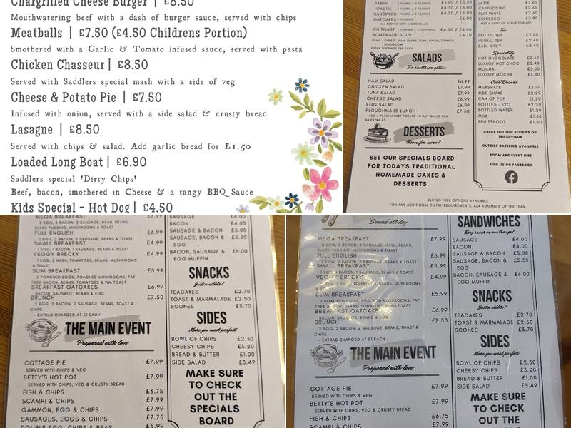 Saddlers Yard Cafe Menu