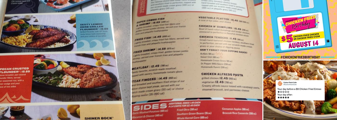 Cotton Patch Cafe Menu