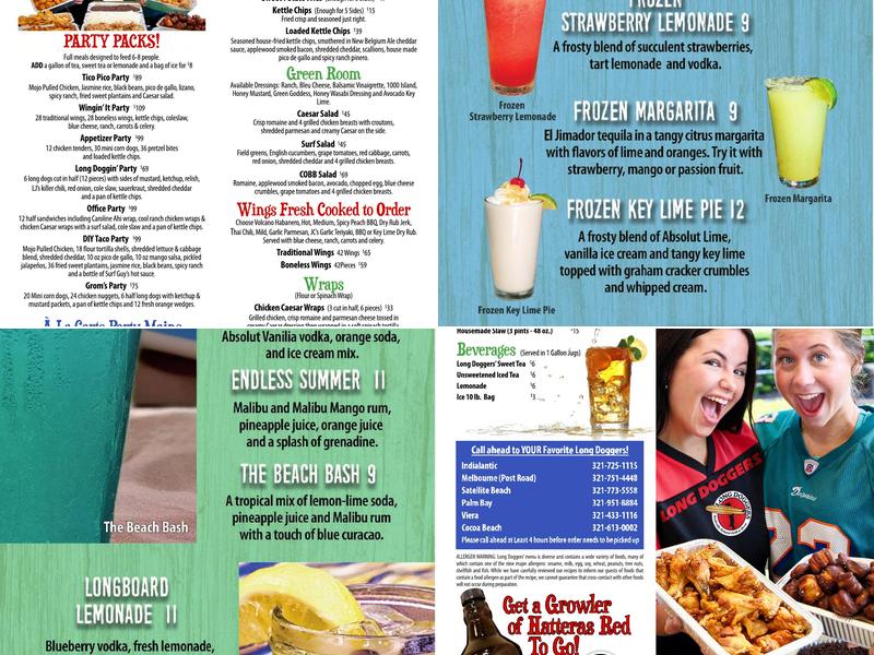 Long Doggers Menu