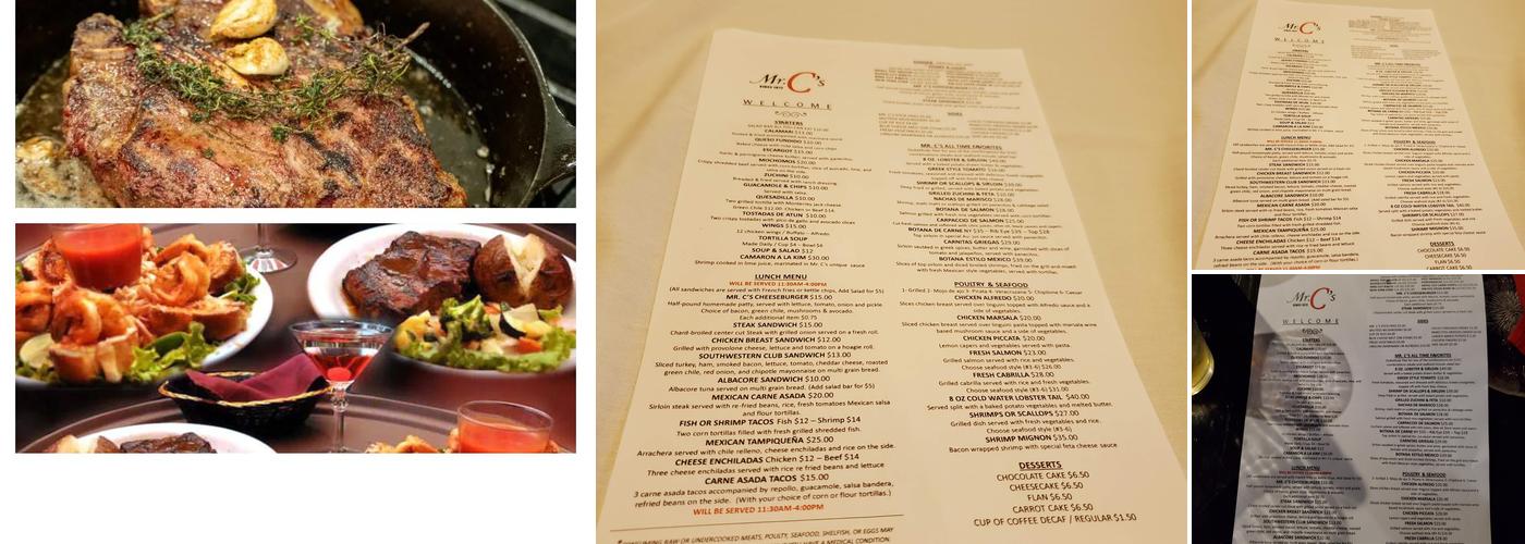 Mr C's Supper Club Menu