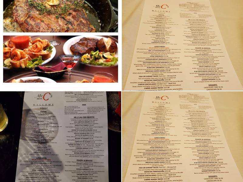 Mr C's Supper Club Menu