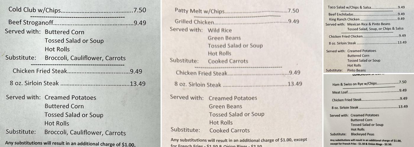 Rohmer's Restaurant Menu