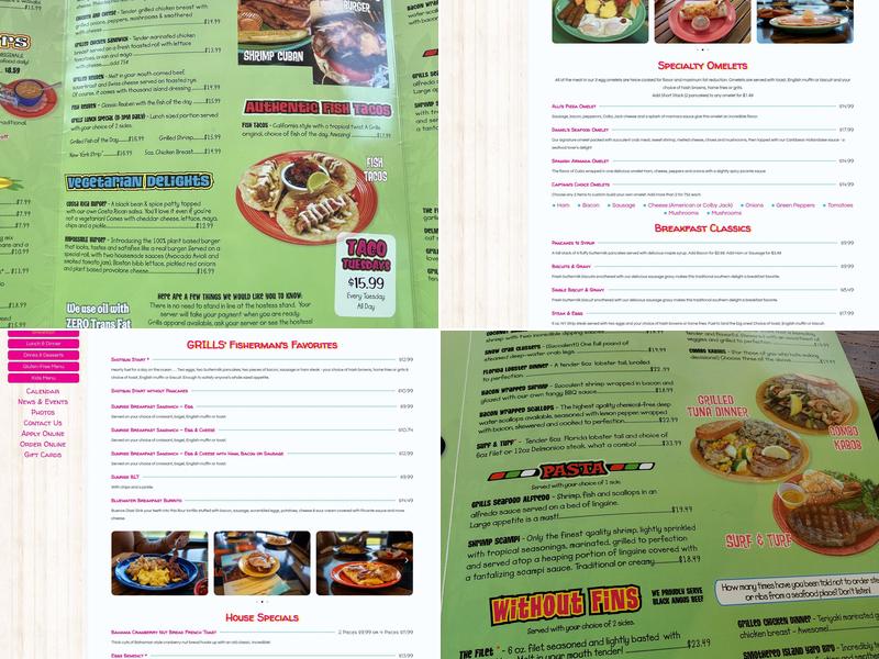 Grills Riverside Seafood Deck & Tiki Bar Menu