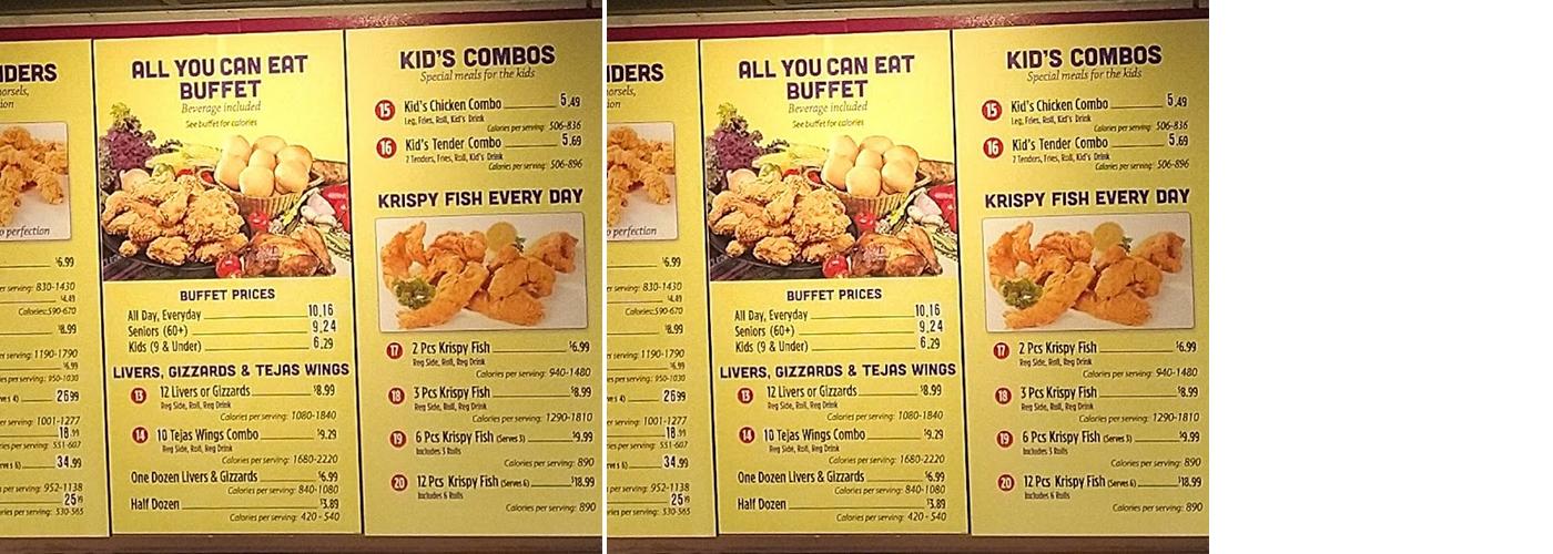 Hartz Chicken Buffet Menu