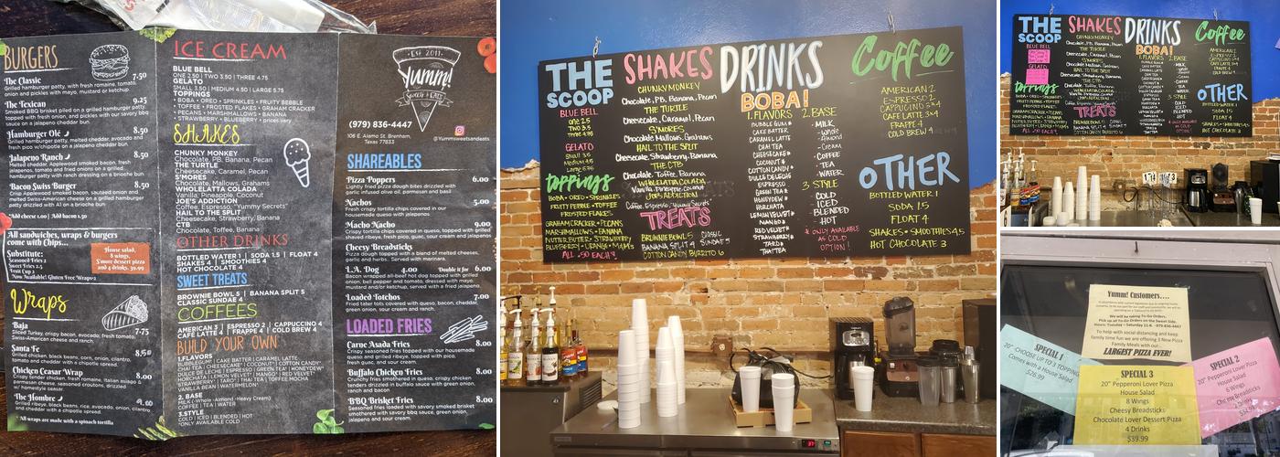 Yumm! Sweets & Eats Menu