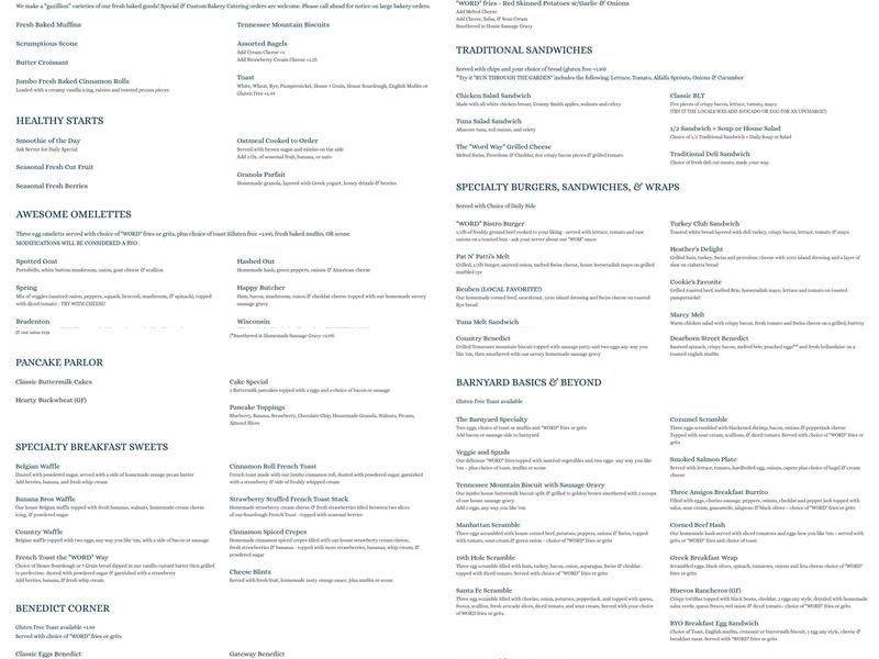 Original Word of Mouth - Venice Menu