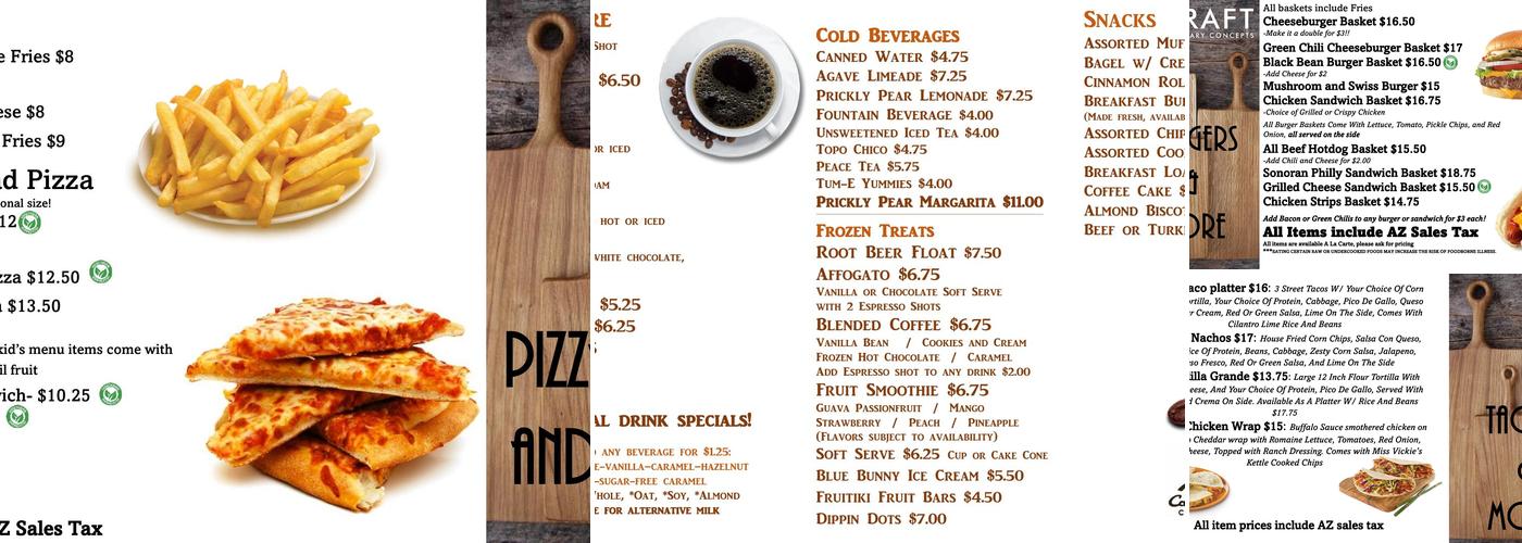 Ocotillo Cafe Menu