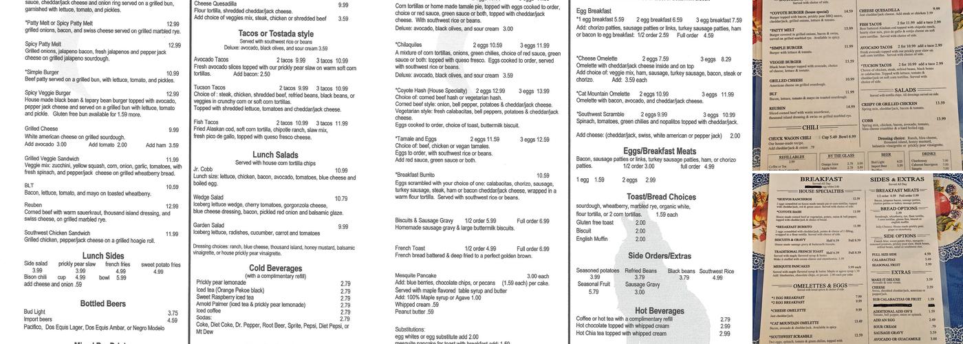 Coyote Pause Cafe Menu