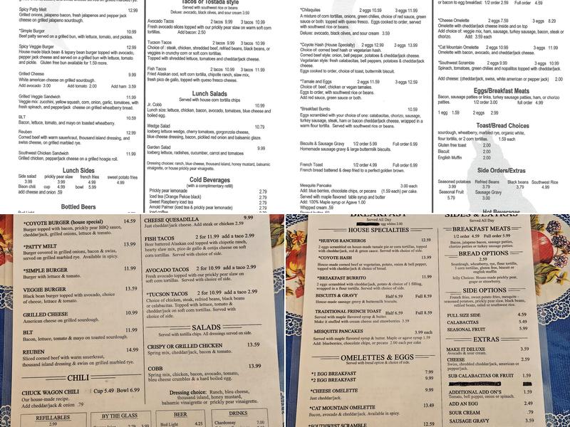 Coyote Pause Cafe Menu