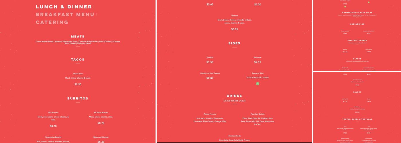 Taquería Juanitos Menu